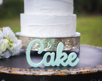 Cake Sign for Wedding Cake Table - Cake Table Sign- Gold Metallic Standing "Cake" - Wedding Reception Sign Decoration (Item - TCK200)