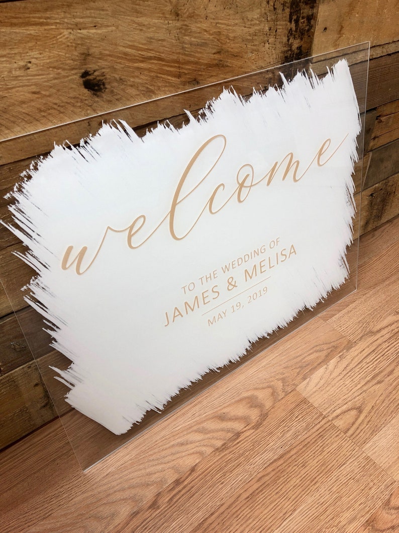 Wedding Sign Bundle Clear Acrylic Painted Wedding Signs Clear Etsy