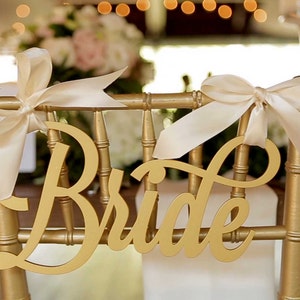 Hanging Chair Signs Wooden Wedding Signs Bride & Groom