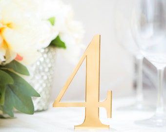 Table Numbers Table Numbers Wedding Party or Event, Rose Gold, Gold or Silver Mirror Wedding Decor Wedding Mirror Table Numbers (ACR100)