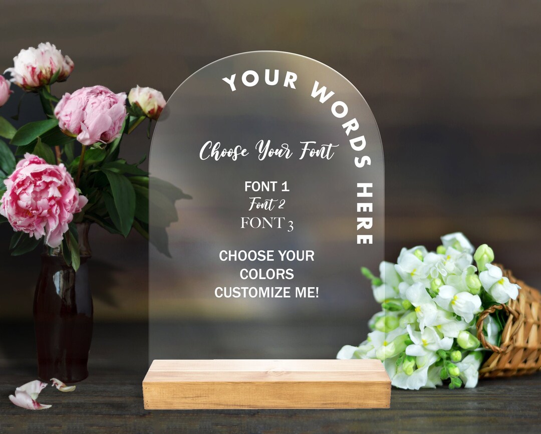 Custom Arch Sign Clear or Frosted Acrylic Sign for Wedding or Party ...