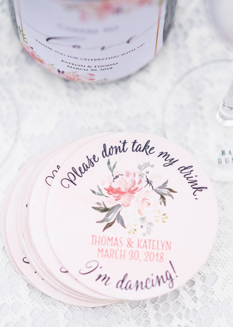 Don't Take My Drink Wedding Coasters I'm Dancing Etsy