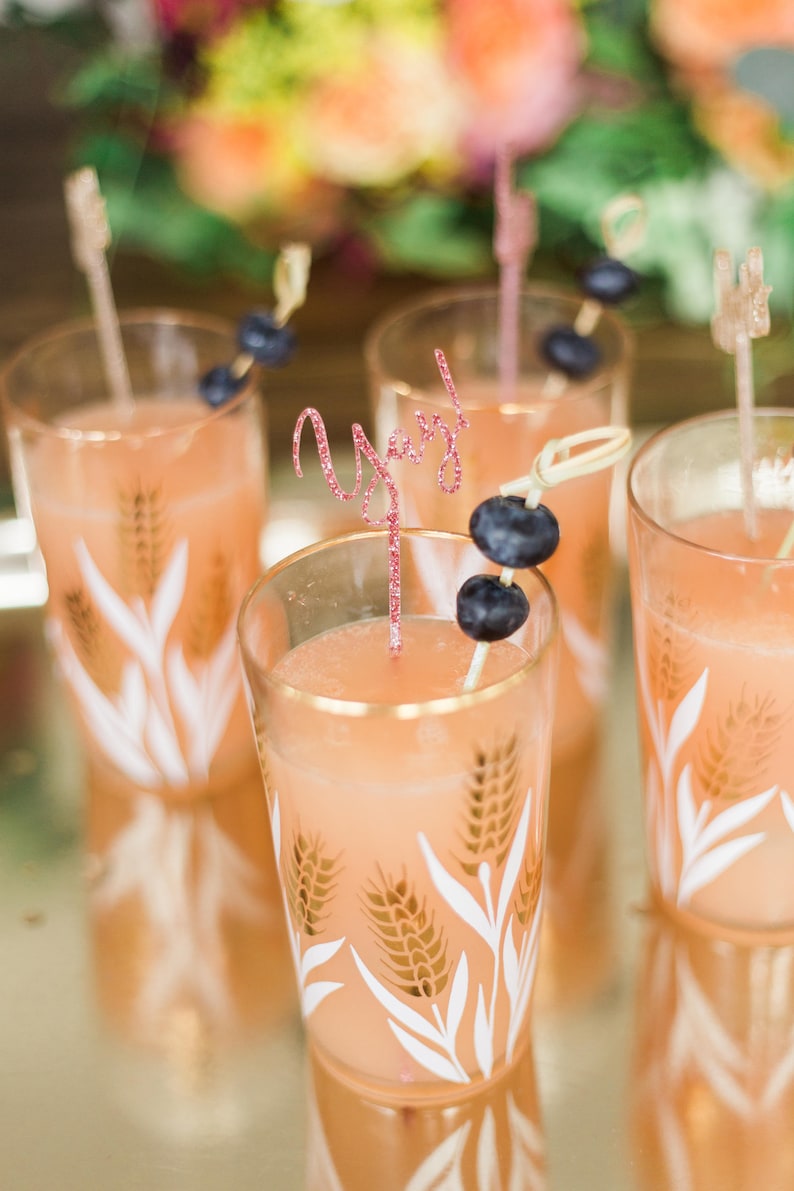 Party Stir Sticks yay Glitter Engagement Etsy