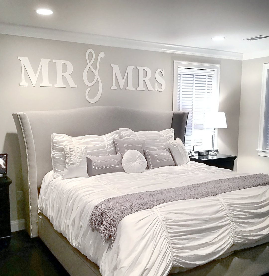 Mr & Mrs Wall Letters Above the Bed Sign Bedroom Decor Letters - Etsy