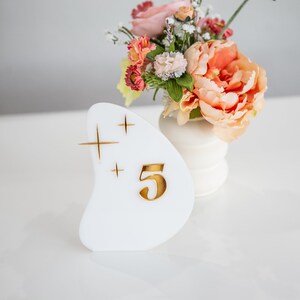 Retro Wedding Table Numbers Midcentury Mod Wedding Table Number Sign Wedding Centerpiece Modern Minimalist Acrylic Table Number RTB123 image 3