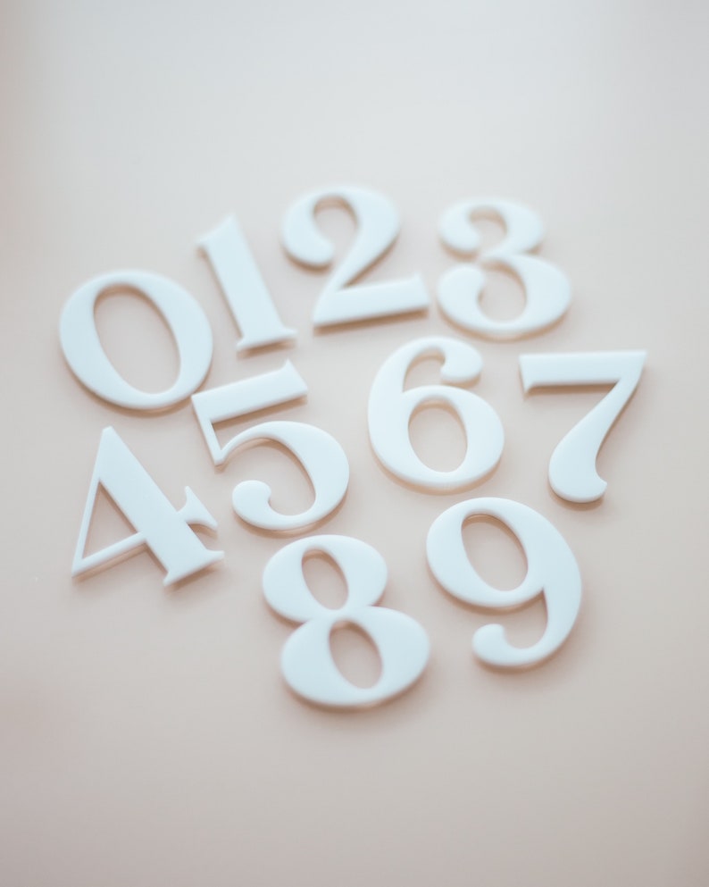 Wedding Acrylic Numbers Wedding Table Numbers or Crafts, Acrylic Numbers Modern Party Event Decor, Table Numbers, Modern Wedding (ADN200)