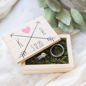 Wedding Ring Box Personalized Name, Wooden Box for Wedding Bridal Party Gift Name Box Item WRA340 image 5