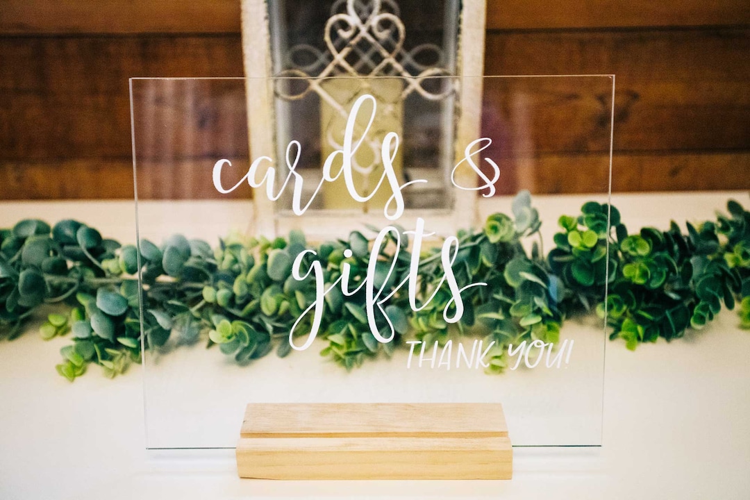 Karten & Geschenke Schild für Hochzeit, klare AcrylHochzeitsschilder