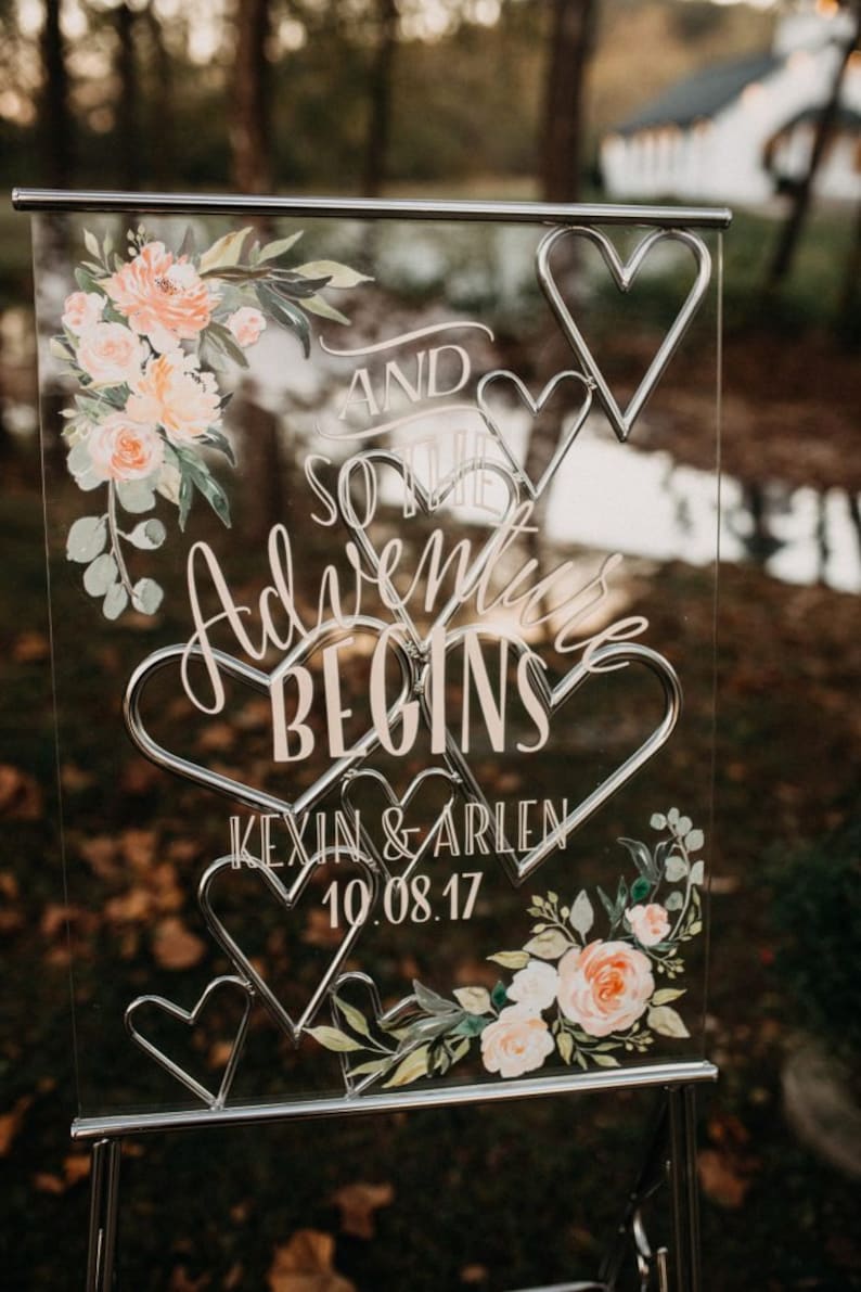 Wedding Welcome Sign Clear Acrylic Glass Look Sign Acrylic | Etsy
