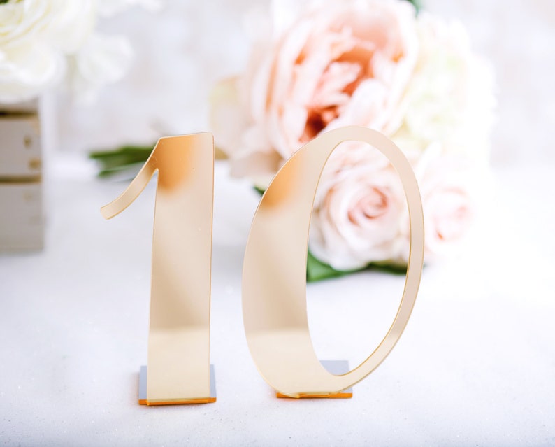 Wedding Acrylic Table Numbers Weddings, Standing Table Numbers Gold, Silver, Clear Acrylic Table Numbers, Chic Wedding Decor Centerpieces image 2