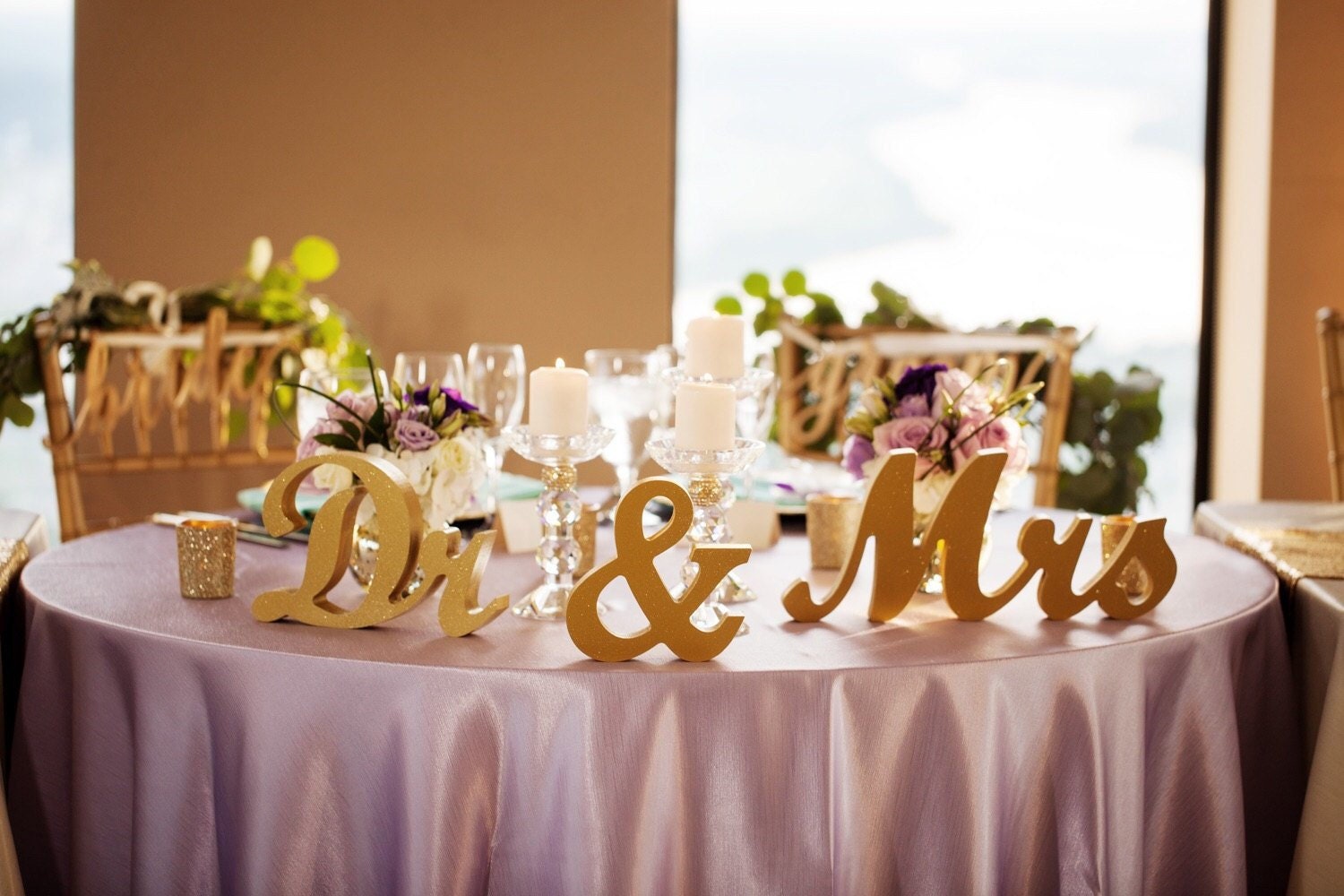 sign decoration table top Mr & Mrs Personalised Wedding gift name letters 