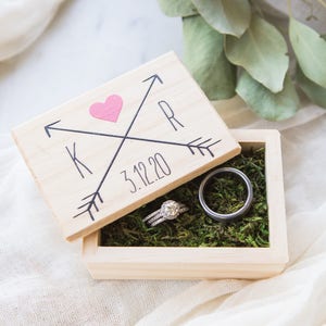 Wedding Ring Box Personalized Name, Wooden Box for Wedding Bridal Party Gift Name Box Item WRA340 image 4