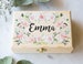 Flower Girl or Bridesmaids Gift Box Jewelry Box Personalized Name, Wooden Box for Wedding Bridal Party Gift Name Box (Item - JBF340) 