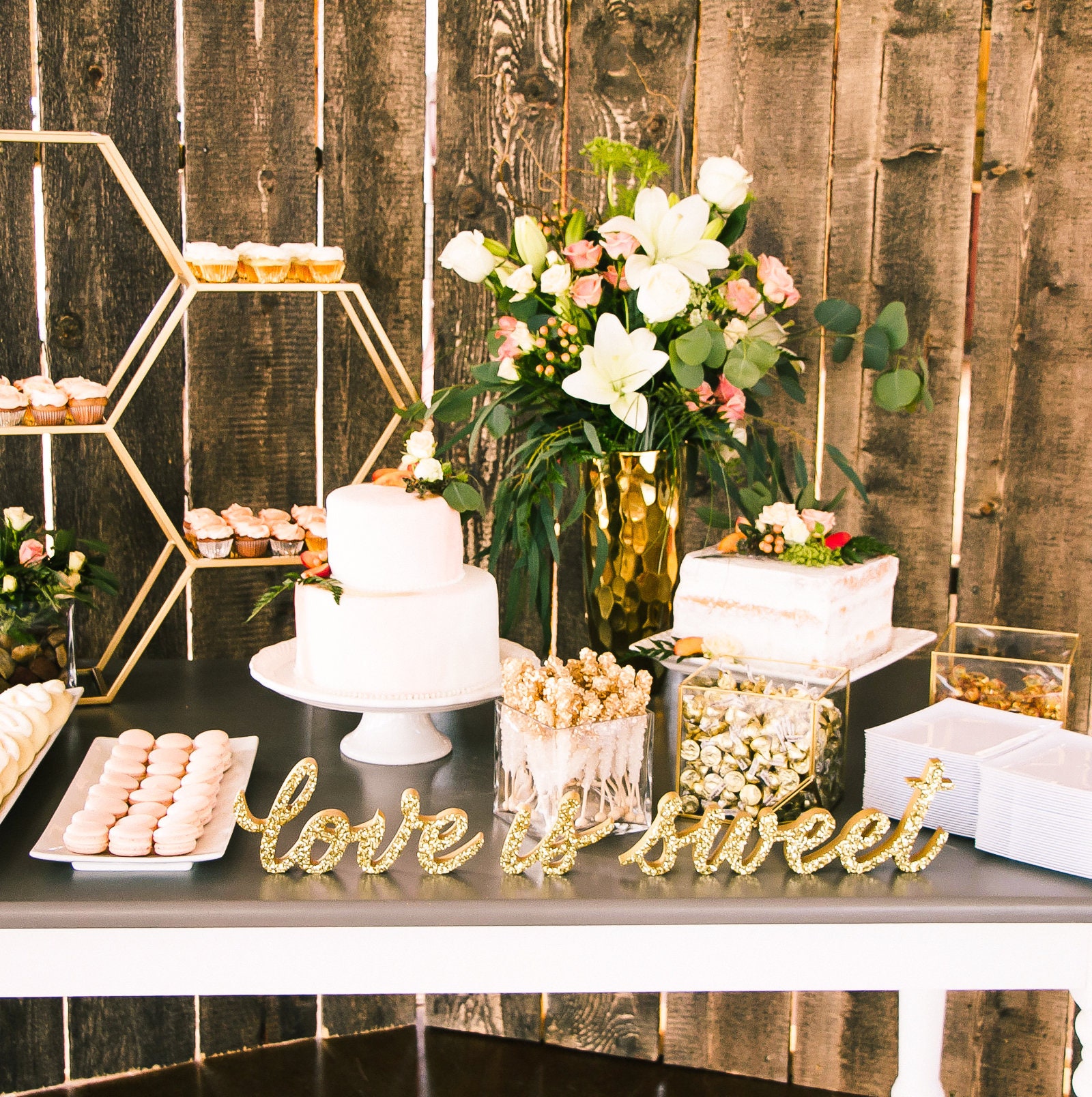 Love is Sweet Sign Set Wedding Sign for Candy Table Dessert Table