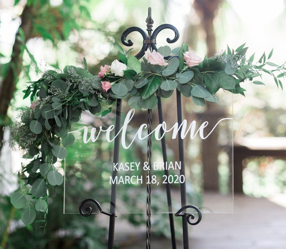 Welcome Sign Wedding Clear Acrylic Welcome Sign Clear Modern Wedding Decor Welcome Sign Clear Acrylic Wedding Welcome (Item - WEC640)