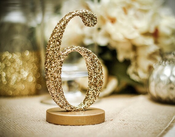 Gold Glitter Number Table Decoration Gold Glitter Number Table Decoration