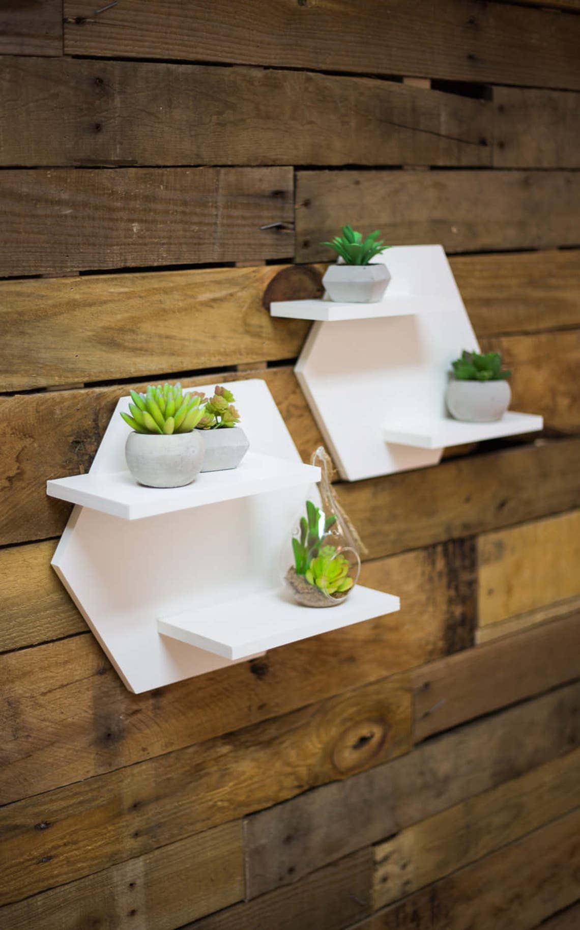 Hexagon Shelf Set for Wall Home Decoration White Shelves for Etsy