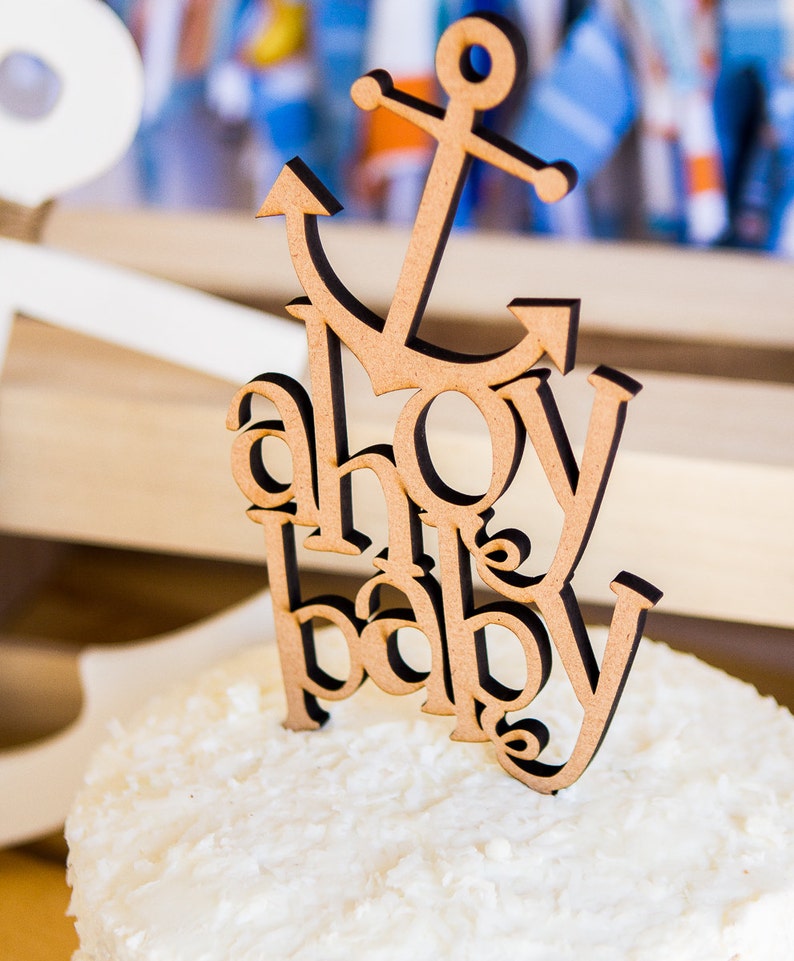 Baby Shower Cake Topper Nautical Themed Cake Topper for Baby Etsy