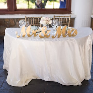 Gold Mr and Mrs Sign Wedding Sweetheart Table Decor Mr & Mrs Wooden Letter Large Thick Mr and Mrs Wedding Sign Item MTS100 image 4