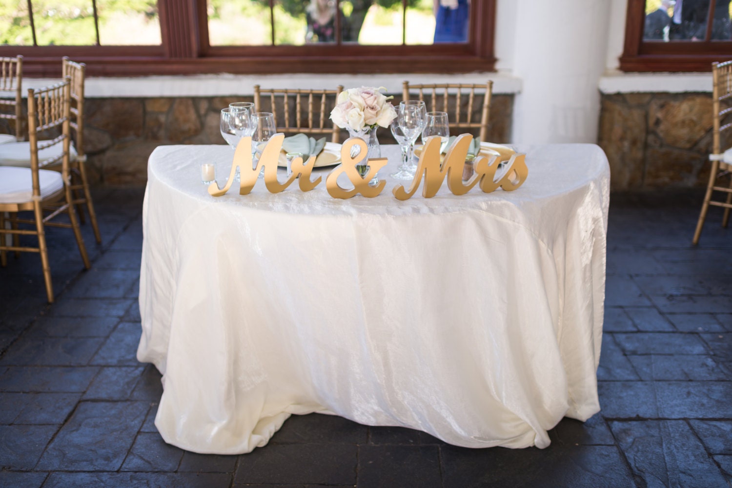 Gold Mr And Mrs Sign Wedding Sweetheart Table Decor Mr Mrs Etsy