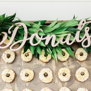 Donut Wall Sign for Wedding or Party Decor Dessert Table, Donut Sign for Donut Bar Hanging Sign Display Cutout Donuts Item DOP200 image 5