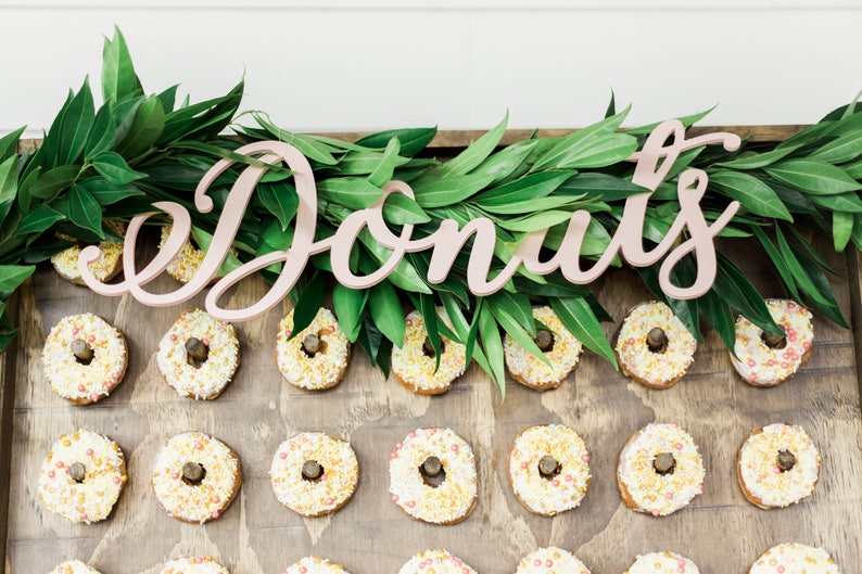 Donut Wall Sign for Wedding or Party Decor Dessert Table, Donut Sign for Donut Bar Hanging Sign Display Cutout Donuts Item DOP200 image 5