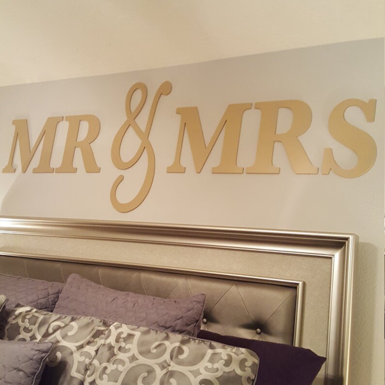Mr & Mrs Wall Sign for Over the Bed Above Headboard Mr and Etsy