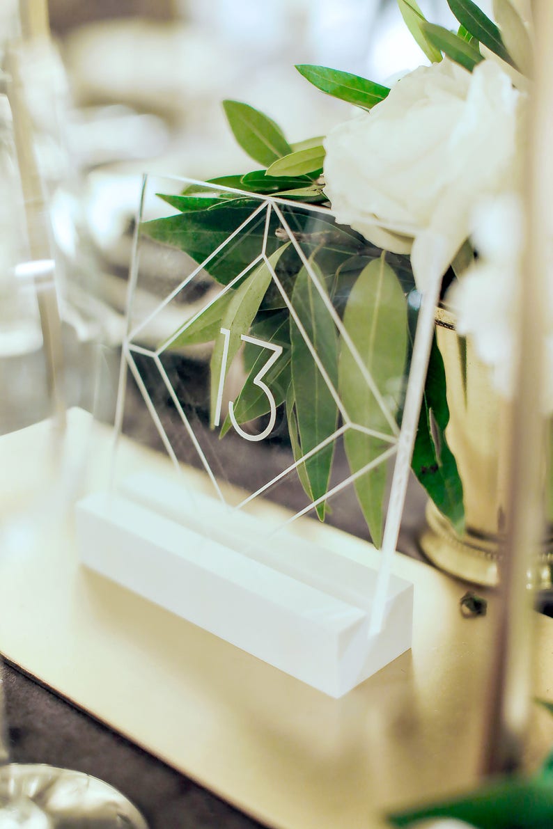Acrylic Table Numbers for Wedding Tables Party or Event Etsy