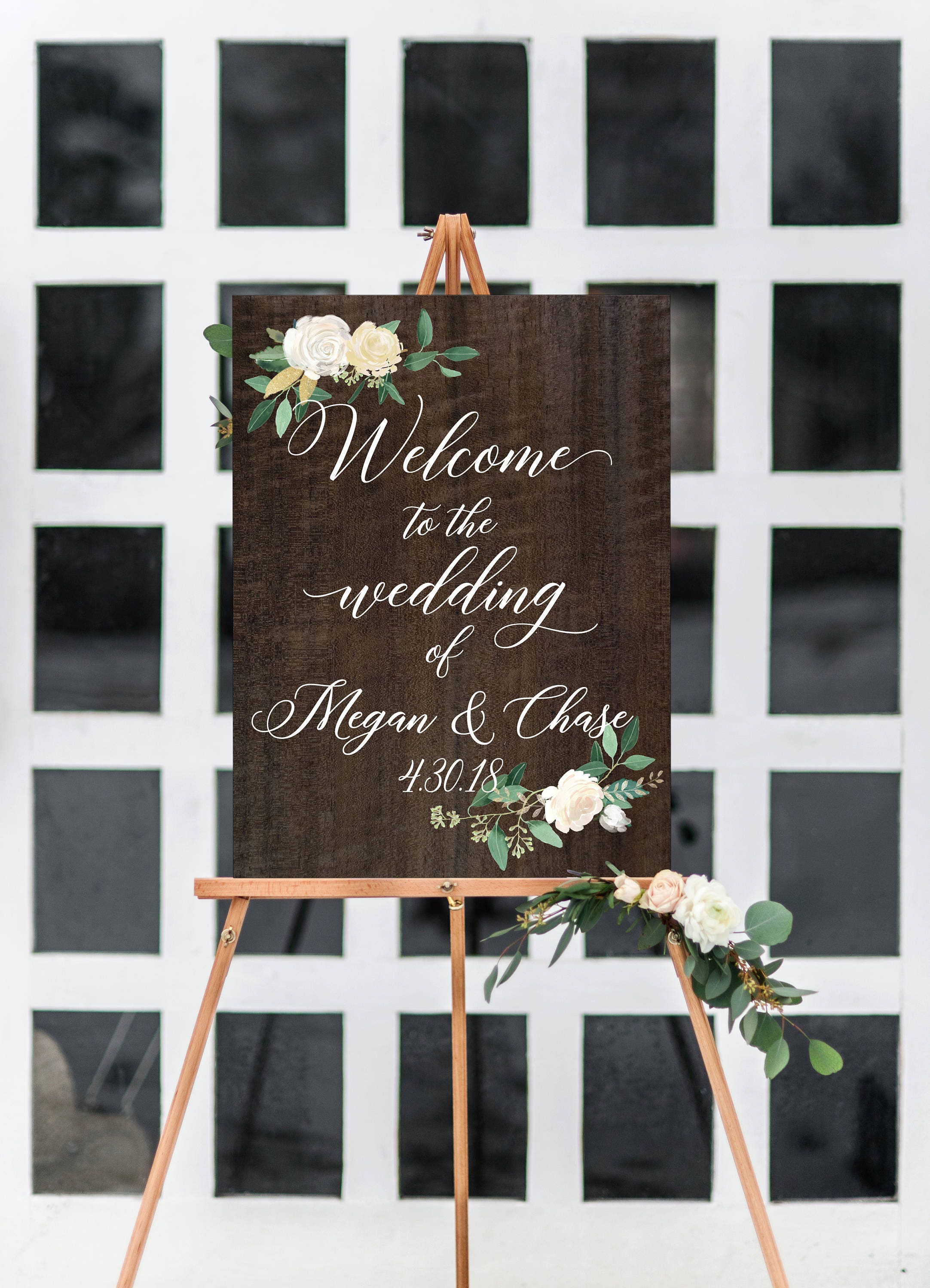 Cartel para Casamiento Personalizado - Bienvenidos - 70x100 cm » RotulArte