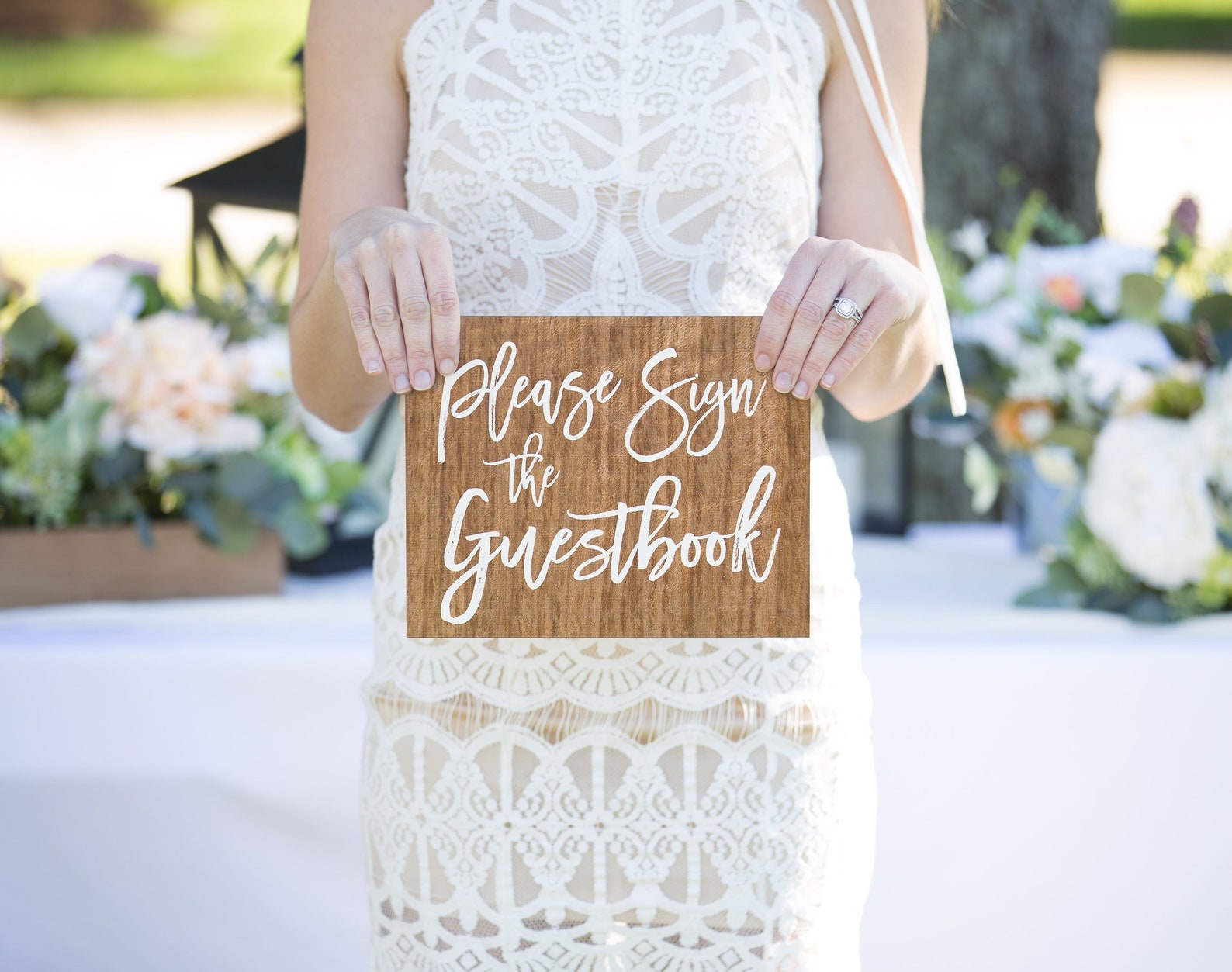 Guest Book Wedding Sign Wooden Style Sign for Wedding Decor, Wooden ...