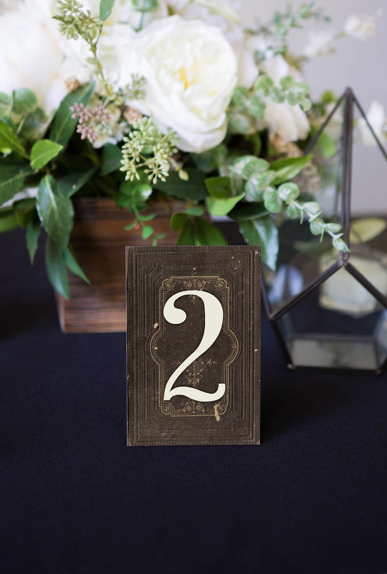 Wedding Wedding Table Numbers on Stands Literary Book Etsy