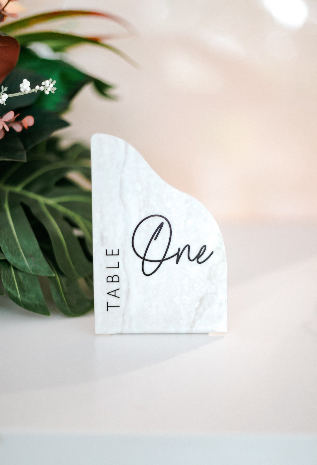 Faux Travertine Wedding Table Numbers Modern Table Number Signs Stone