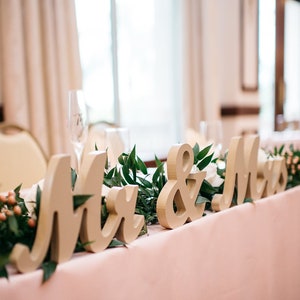 Mr and Mrs Signs for Sweetheart Table Wedding Centerpiece Table Decor Mr & Mrs Letter Large Thick Mr and Mrs Wedding Signs (Item - MTS100)