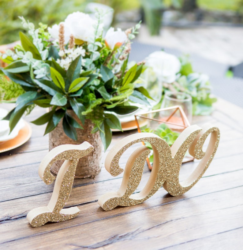 I Do Sign for Wedding Table Decor, Cake Table Sign, Wedding Table Sign for Ceremony or Reception, I Do Standing Letters Item IDO801 image 2