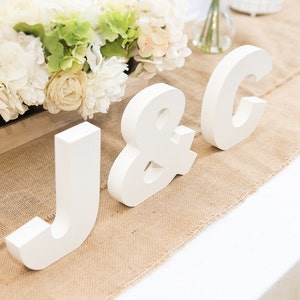 Wooden Letters Freestanding Wedding Initial Signs Wood Letters Initials Freestanding Wooden Wedding Signs 3 Piece Set Wood Letters INI400 image 4