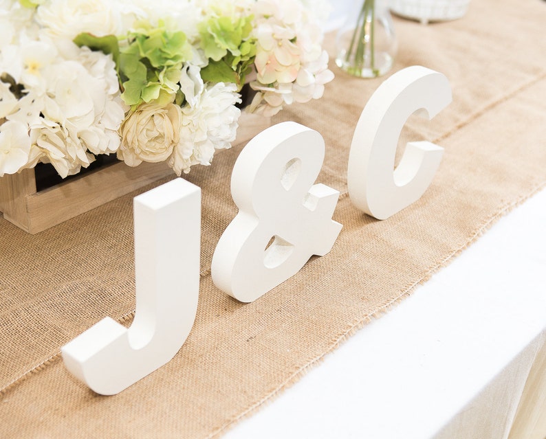 Wooden Letters Freestanding Wedding Initial Signs Wood Letters Initials Freestanding Wooden Wedding Signs 3 Piece Set Wood Letters INI400 image 4