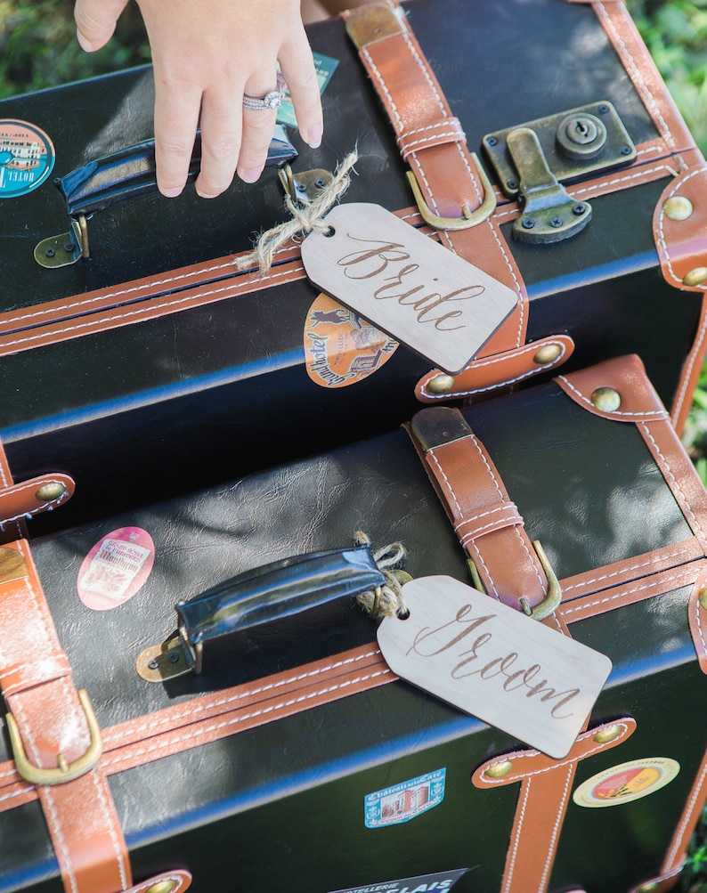 Bride & Groom Luggage Tags for Honeymoon Newlywed Suitcases Etsy