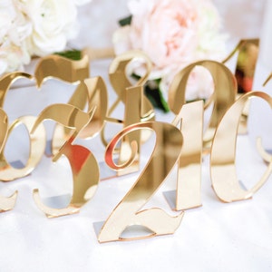 Wedding Acrylic Table Numbers Weddings, Standing Table Numbers Gold, Silver, Clear Acrylic Table Numbers, Chic Wedding Decor Centerpieces image 1