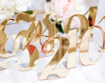 Wedding Acrylic Table Numbers Weddings, Standing Table Numbers Gold, Silver, Clear Acrylic Table Numbers, Chic Wedding Decor Centerpieces