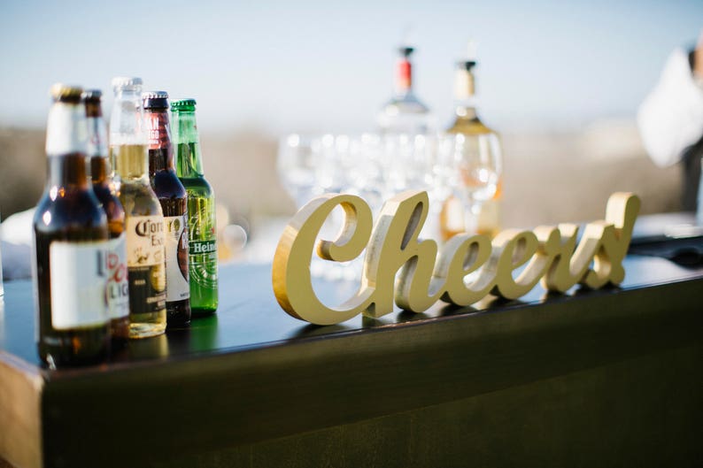 Cheers Wedding Sign or Party Sign for Bar Reception Drink Station Freestanding Wedding Sign Decor for Reception Decoration Item CHR100 image 1