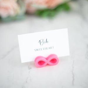Wedding Place Card Stands, Set of 10, Infinity Place Card Holders, Sign Holders for Plate Name Cards for Wedding Tables 3DPIN260