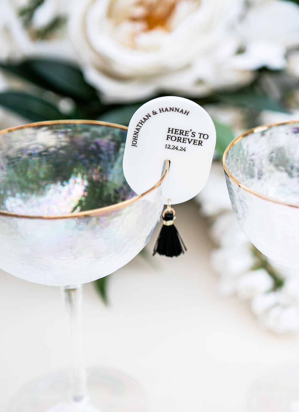 Luxury Drink Tags Place Cards with Tassels Drink Tags Wedding image 1