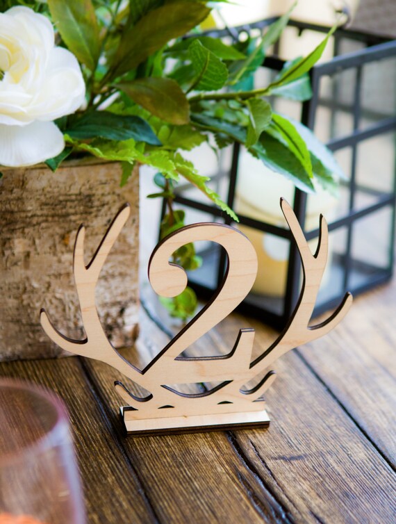 Rustic Wood and Antler Centerpiece