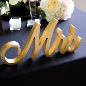 Script Mr and Mrs Wedding Signs for Wedding Sweetheart Table, Mr and Mrs Letters, Large Thick Mr & Mrs Sign Set Item MTF200 image 4