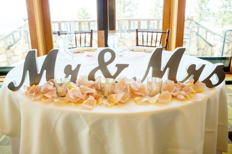 Mr and Mrs Signs for Sweetheart Table Wedding Centerpiece Table Decor Mr & Mrs Letter Large Thick Mr and Mrs Wedding Signs (Item - MTS100)