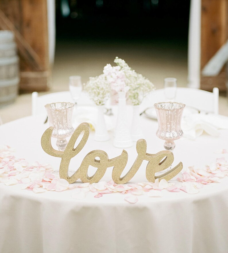 Love Sign for Wedding or Decor Table Sign in Calligraphy Font Etsy