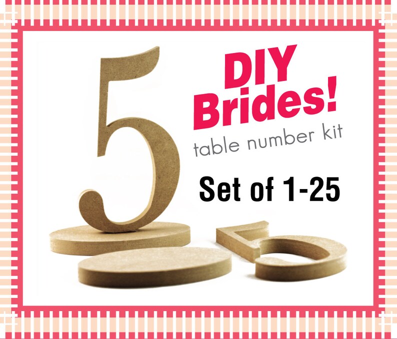 Wooden Table Numbers DIY Do It Yourself Wedding Table Number Etsy