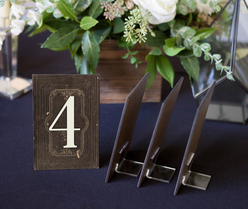 Wedding Wedding Table Numbers on Stands, Literary Book Standing Table Number Wedding Decor Centerpiece Fairytale Book Style BTN200 image 5