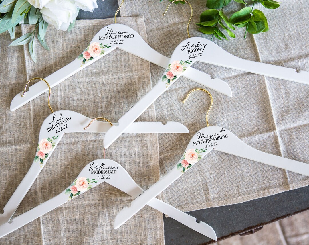Bridesmaid Hangers Wedding Hangers With Names and Titles for Bride