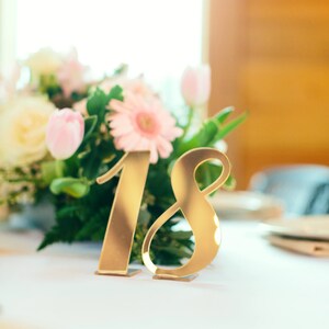 Wedding Acrylic Table Numbers Weddings, Standing Table Numbers Gold, Silver, Clear Acrylic Table Numbers, Chic Wedding Decor Centerpieces image 9